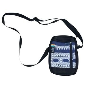 Ethnotek Chaalo Pocket Crossbody Bag India‎ Vankar Pattern Blue Tribal Festival